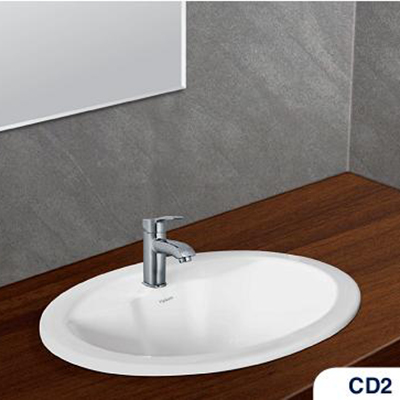 Chậu rửa lavabo dương vành Viglacera CD2