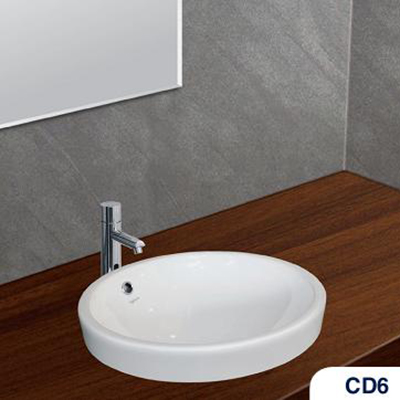 Chậu rửa lavabo dương vành Viglacera CD6