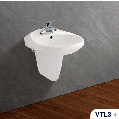 Chậu rửa lavabo Viglacera VTL3 và chân lửng VI5