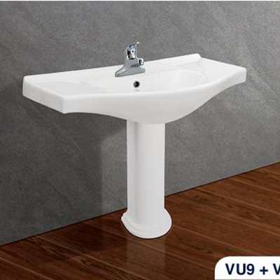 Chậu lavabo treo tường Viglacera VU9 chân V02